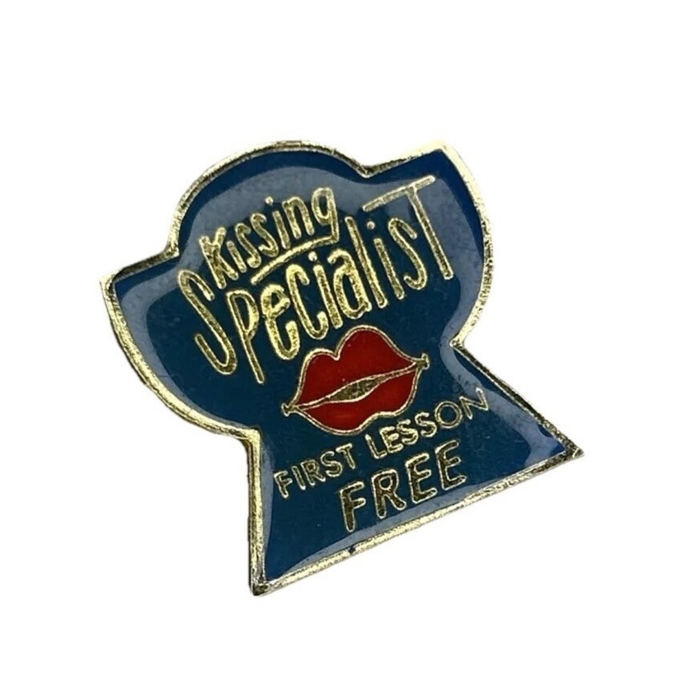 VTG Enamel Lapel Pin - Kissing Specialist (1987)